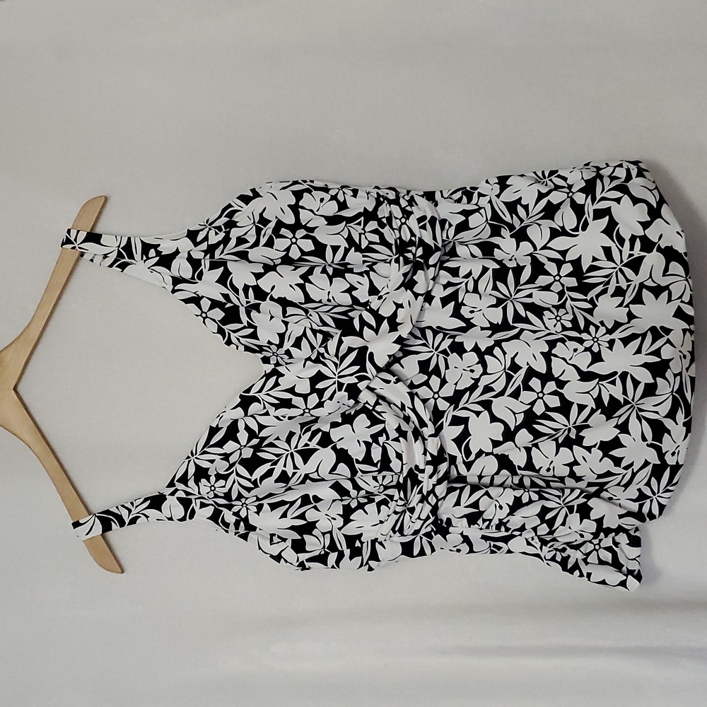 🌐 Land's End Black & White Tankini Size 26W